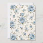 Blumiger staubiger blauer Coquette-Bogen Muttertag Einladung (Rückseite)