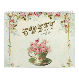 Blumiger süßer Kaffee Kalender