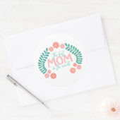Blumiger Text, die beste Mutter der Welt Runder Aufkleber (Umschlag)