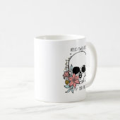 Blumiger Totenkopf-Goth "Hello Darkness"-Kunst Kaffeetasse (VorderseiteRechts)