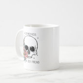 Blumiger Totenkopf-Goth "Hello Darkness"-Kunst Kaffeetasse (Vorderseite Links)
