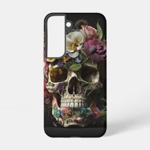 Blumiger Totenkopf Goth Pagan Samsung Galaxy Hülle