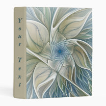 Blumiger Traum Abstrakt Blau Khaki Fraktal Kunst T