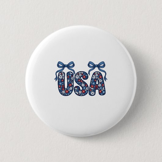 Blumiger USA-Bogen Patriotisches Vektor-Design_1 Button (Vorderseite)