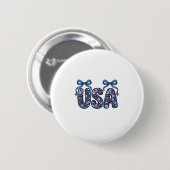Blumiger USA-Bogen Patriotisches Vektor-Design_1 Button (Vorne & Hinten)