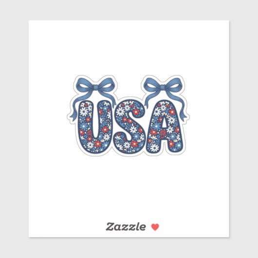 Blumiger USA-Bogen Patriotisches Vektordesign_1 Aufkleber (Blatt)