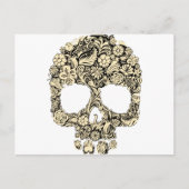 Blumiger verzierter Schädel Postkarte (Vorderseite)