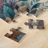 Blumiger Wald, farbenfrohes Märchen Einhorn Puzzle (Seite)