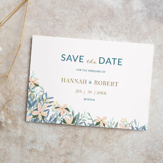 Blumiger Wildblumengarten-Hochzeit - Save the Date