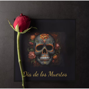 Blumiger Zuckerschädel Dia de los Muertos Calavera Einladung