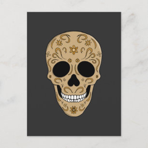 Blumiger Zuckerschädel Dia de los Muertos Feiertagspostkarte