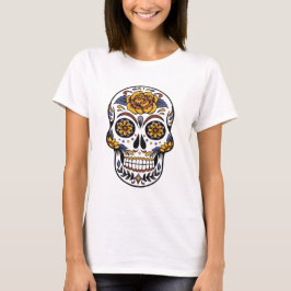 "Blumiger Zuckerschädel - Día de los Muertos Kunst T-Shirt