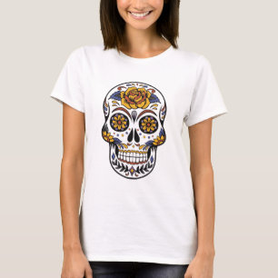 "Blumiger Zuckerschädel - Día de los Muertos Kunst T-Shirt