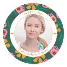 Blumiges 40. Geburtstagsfoto elegant feminin