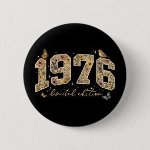Blumiges 50. Geburtstags-Limited-Edition 1976 Button