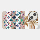 Blumiges Ananas-Monogramm-Design iPhone Hülle (Rückseite (Horizontal))