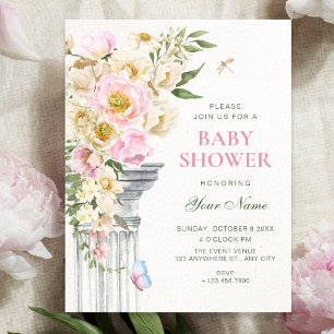 Blumiges ästhetisches Babyshower Einladung
