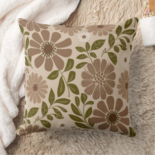 Blumiges Beige Kissen