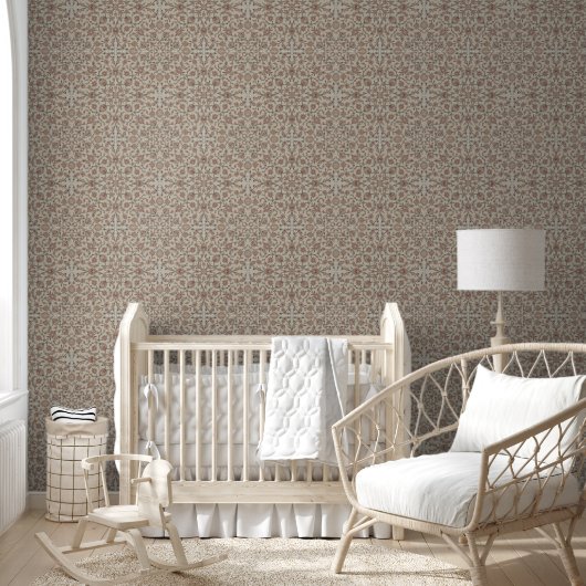 blumiges Beige Tapete (Kinder)