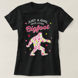 Blumiges Bigfoot-Liebhaber-Mädchen-Design T-Shirt