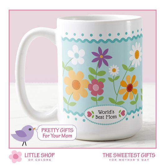 Blumiges Blau Die beste Mutter Muttertag Kaffeetasse