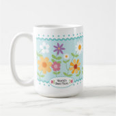 Blumiges Blau Die beste Mutter Muttertag Kaffeetasse (Links)