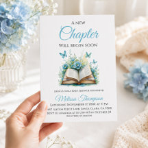 Blumiges Blaues Jungen Buch Thema Neues Kapitel Ba