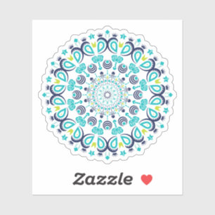 Blumiges Blumen Süßes Mandala Aufkleber