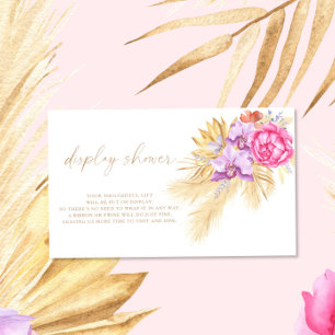 Blumiges Boho-Pampas-Duschdisplay Begleitkarte