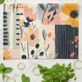 Blumiges Boho-Patchwork Geschirrtuch (Gefaltet)