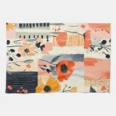 Blumiges Boho-Patchwork Geschirrtuch (Horizontal)