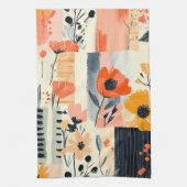 Blumiges Boho-Patchwork Geschirrtuch (Vertikal)