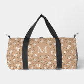 Blumiges Boho-Wildblumen-Neutral-Monogramm für Mäd Duffle Bag (Vorderseite)