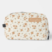 Blumiges Boho-Wildblumen-Neutralname Beige Waschbeutel (Vorderseite)