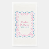 Blumiges botanisches Gartenskript Hochzeit  Serviette (Vorderseite)
