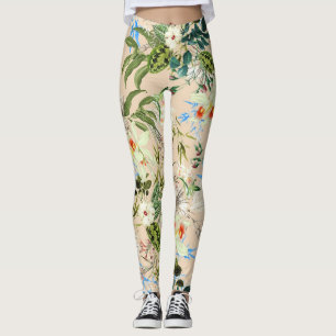 Blumiges Chic Blumen und Blätter Leggings