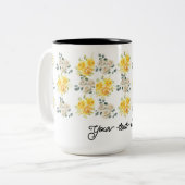 Blumiges Cottagecore, anpassbare Rosen Tasse (Vorderseite Links)
