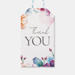 Blumiges Danke Elegant Modern Schlicht Modern Geschenkanhänger