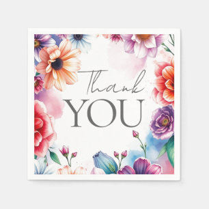 Blumiges Danke Elegant Modern Schlicht Modern Serviette