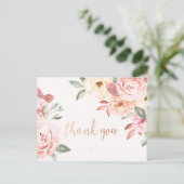 Blumiges Dankeschön Postkarte (Stehend Vorderseite)