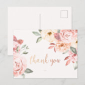 Blumiges Dankeschön Postkarte (Vorne/Hinten)