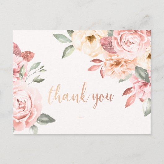 Blumiges Dankeschön Postkarte (Vorderseite)