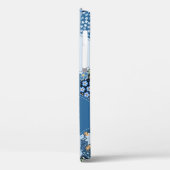 Blumiges, Denim-Patchwork: blaues Muster. Case-Mate iPhone Hülle (Rückseite / Links)