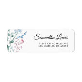 Blumiges Einfaches Elegantes Skript-Rücksendeadres (Vorne)