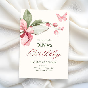 Blumiges elegantes Geburtstag Einladung
