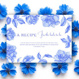 Blumiges etwas blaues Brautparty Rezept Begleitkarte