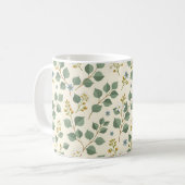 Blumiges Eukalyptus-Nahtlosmuster Kaffeetasse (Vorderseite Links)