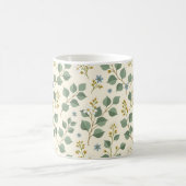 Blumiges Eukalyptus-Nahtlosmuster Kaffeetasse (Mittel)