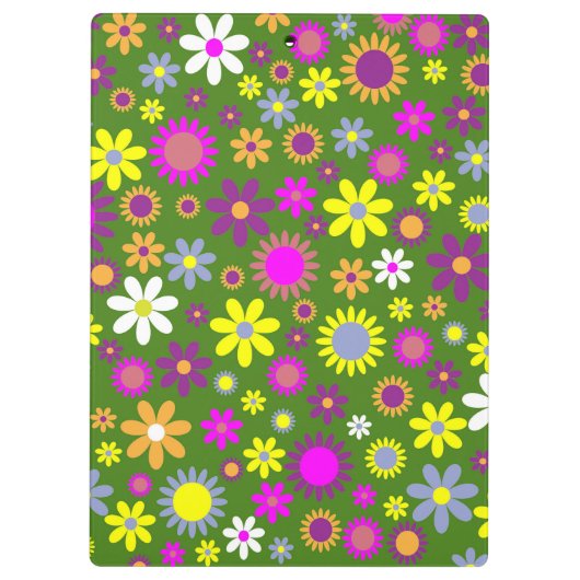 Blumiges Feldmuster Klemmbrett (Rückseite)