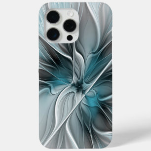 Blumiges Fraktal Modernes abstraktes Blumen Blau G Case-Mate iPhone Hülle